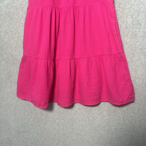 J Crew pink Preppy tiered babydoll ruffeled cap sleeve dress NEW Size 4 - Picture 4 of 8